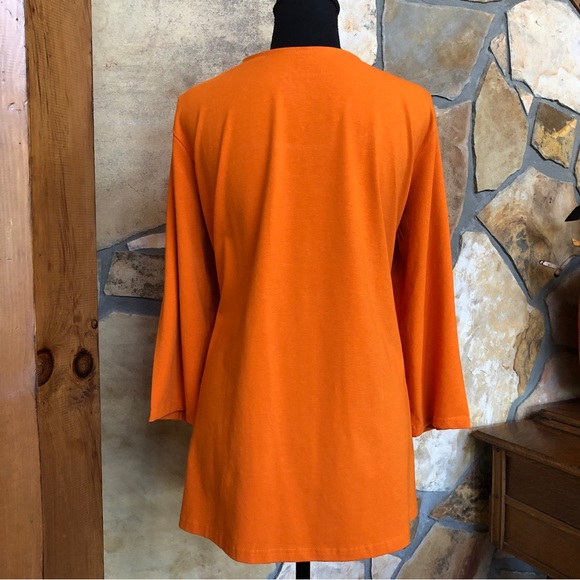 JESSICA LONDON Scoop Neck Pullover Top 3/4 Sleeves Orange (22/24) - Picture 4 of 14